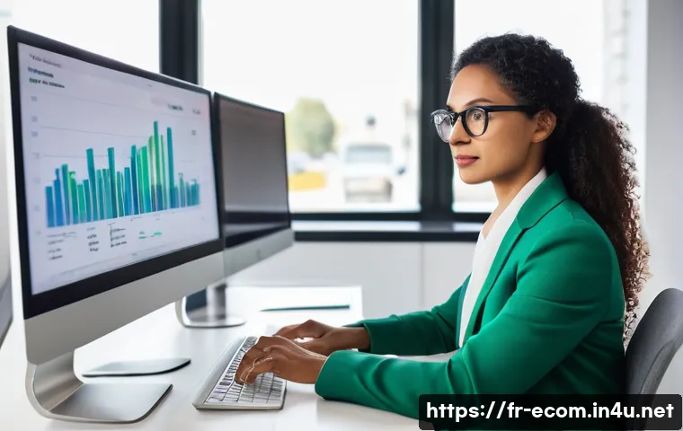 전자상거래 관리사 실기 시험 대비 데이터 분석 학습법 - **Prompt Title: The Digital Detective Unraveling E-commerce Data**
    **Description:** A mid-shot o...