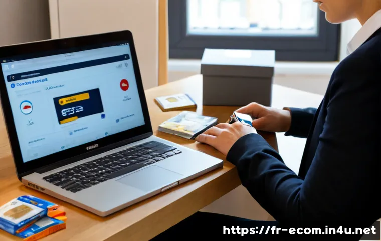 Home 30 전자상거래 실기 시험에서 활용되는 온라인 스토어 운영 기술 - Photorealistic French e-commerce practical training scene, an adult store operator at a clean home o...